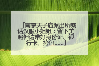 南京夫子庙派出所喊话汉服小姐姐：留下美照但请带好身份证、银行卡、挎包……