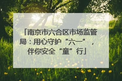 南京市六合区市场监管局：用心守护“六一”，伴你安全“童”行