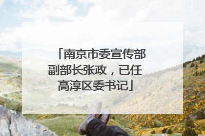 南京市委宣传部副部长张政，已任高淳区委书记