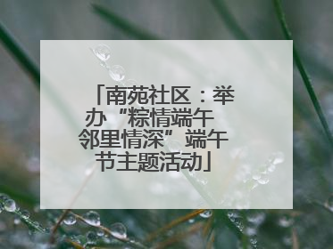 南苑社区：举办“粽情端午 邻里情深”端午节主题活动