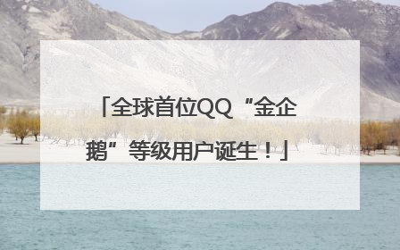 全球首位QQ“金企鹅”等级用户诞生！