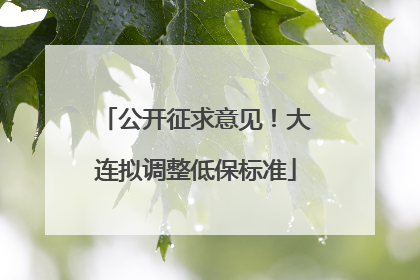 公开征求意见！大连拟调整低保标准