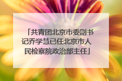 共青团北京市委副书记乔学慧已任北京市人民检察院政治部主任