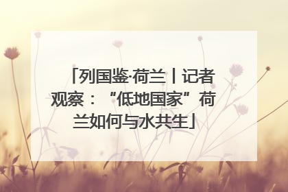 列国鉴·荷兰丨记者观察：“低地国家”荷兰如何与水共生