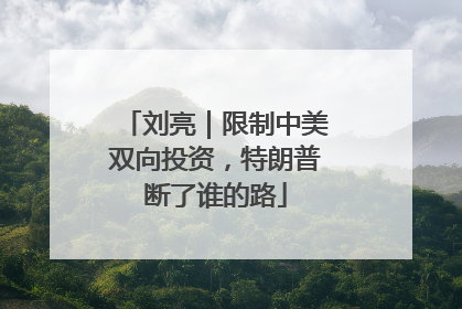 刘亮｜限制中美双向投资，特朗普断了谁的路