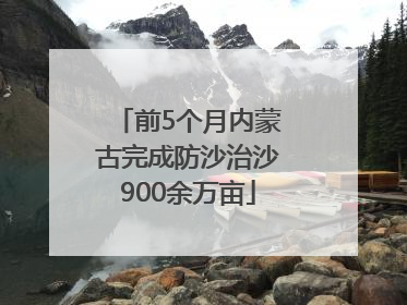 前5个月内蒙古完成防沙治沙900余万亩