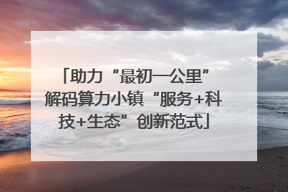 助力“最初一公里” 解码算力小镇“服务+科技+生态”创新范式