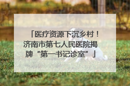 医疗资源下沉乡村！济南市第七人民医院揭牌“第一书记诊室”