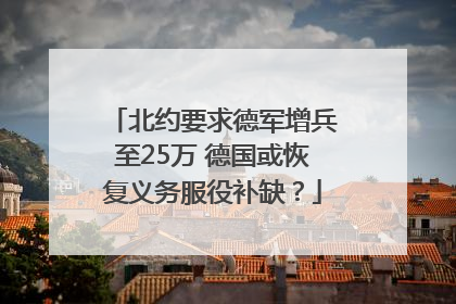 北约要求德军增兵至25万 德国或恢复义务服役补缺？