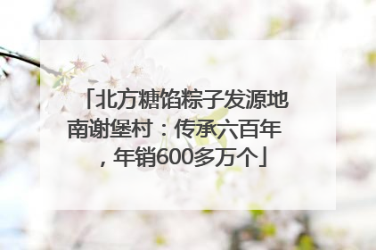 北方糖馅粽子发源地南谢堡村：传承六百年，年销600多万个