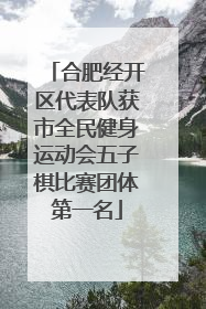 合肥经开区代表队获市全民健身运动会五子棋比赛团体第一名
