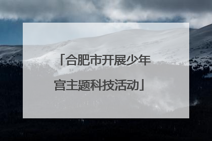 合肥市开展少年宫主题科技活动