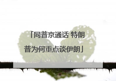 同普京通话 特朗普为何重点谈伊朗