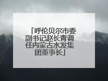 呼伦贝尔市委副书记赵长青调任内蒙古水发集团董事长