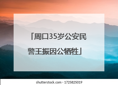 周口35岁公安民警王振因公牺牲