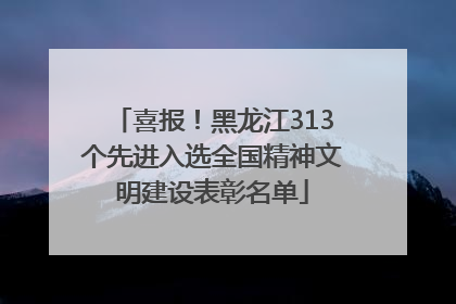 喜报！黑龙江313个先进入选全国精神文明建设表彰名单