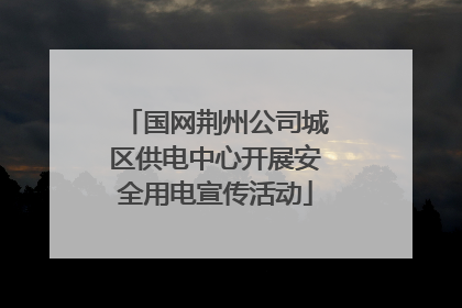 国网荆州公司城区供电中心开展安全用电宣传活动
