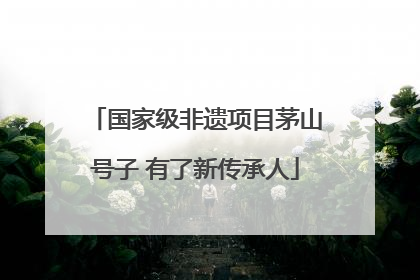 国家级非遗项目茅山号子 有了新传承人