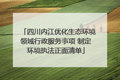四川内江优化生态环境领域行政服务事项 制定环境执法正面清单