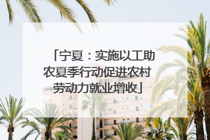 宁夏：实施以工助农夏季行动促进农村劳动力就业增收