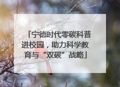 宁德时代零碳科普进校园，助力科学教育与“双碳”战略