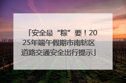 安全最“粽”要！2025年端午假期市南辖区道路交通安全出行提示