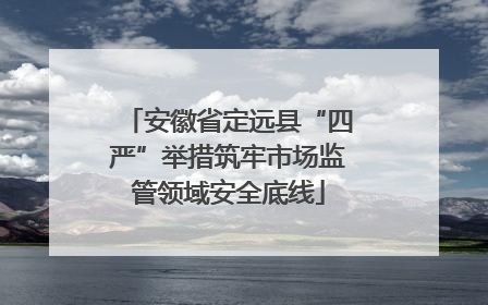 安徽省定远县“四严”举措筑牢市场监管领域安全底线