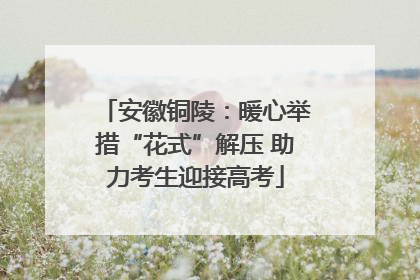 安徽铜陵：暖心举措“花式”解压 助力考生迎接高考