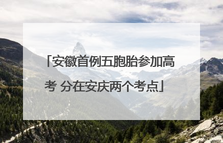 安徽首例五胞胎参加高考 分在安庆两个考点