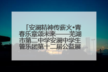 安澜精神传薪火•青春乐章颂未来——芜湖市第二中学安澜中学生管乐团第十二届公益展演圆满举行