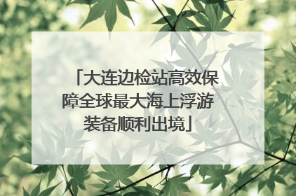 大连边检站高效保障全球最大海上浮游装备顺利出境