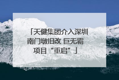 天健集团介入深圳南门墩旧改 巨无霸项目“重启”