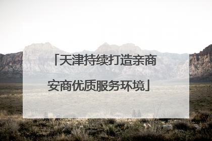 天津持续打造亲商安商优质服务环境