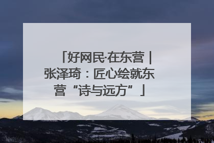好网民·在东营｜张泽琦：匠心绘就东营“诗与远方”