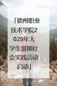 德州职业技术学院2025年大学生暑期社会实践活动启动