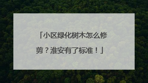 小区绿化树木怎么修剪？淮安有了标准！