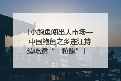 小鲍鱼闯出大市场——中国鲍鱼之乡连江持续吃透“一粒鲍”