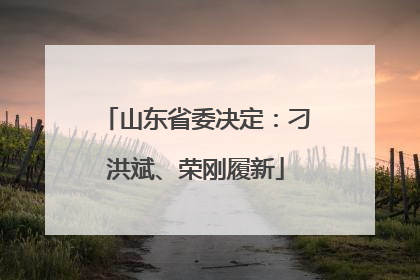 山东省委决定：刁洪斌、荣刚履新