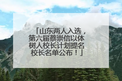 山东两人入选，第六届蔡崇信以体树人校长计划提名校长名单公布！