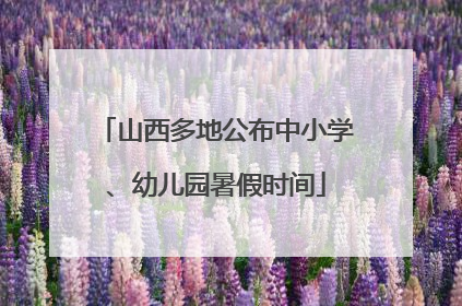 山西多地公布中小学、幼儿园暑假时间