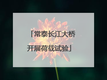 常泰长江大桥开展荷载试验