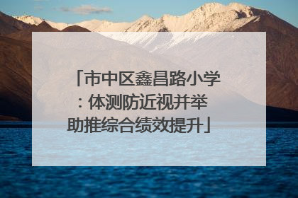 市中区鑫昌路小学：体测防近视并举 助推综合绩效提升
