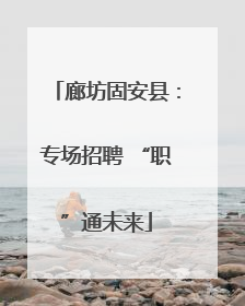 廊坊固安县：专场招聘 “职”通未来