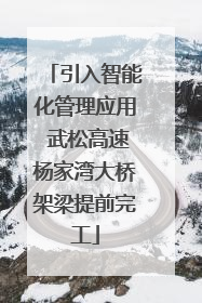 引入智能化管理应用 武松高速杨家湾大桥架梁提前完工