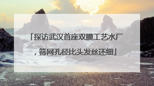 探访武汉首座双膜工艺水厂，筛网孔径比头发丝还细