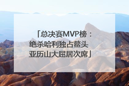 总决赛MVP榜：绝杀哈利独占鳌头 亚历山大屈居次席