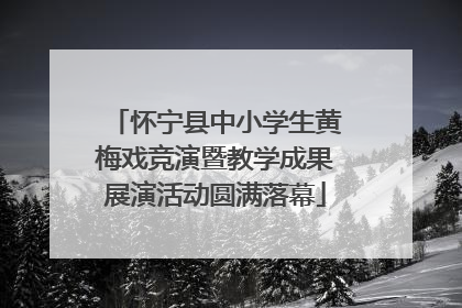 怀宁县中小学生黄梅戏竞演暨教学成果展演活动圆满落幕