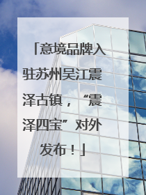 意境品牌入驻苏州吴江震泽古镇，“震泽四宝”对外发布！