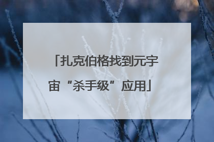 扎克伯格找到元宇宙“杀手级”应用