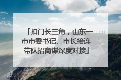 扣门长三角，山东一市市委书记、市长接连带队招商谋深度对接